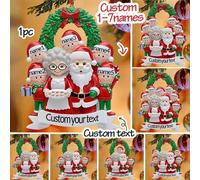 Shein 1 pieza Ornamento personalizado para la familia - Ornamento de familia de 5 miembros 2024 Ornamento personalizado de árbol genealógico familiar Orname