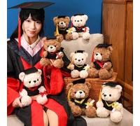 Shein 1 pieza Oso de peluche lindo de graduación de 16/25cm, muñeco de peluche de oso de felpa suave y adorable, decoración de regalo de cumpleaños y gradua