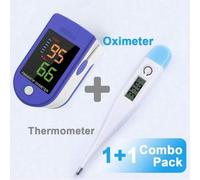 Shein 1 pieza Oxímetro de pulso para adultos Medidor de saturación de oxígeno en sangre | Grado médico, aprobado por la FDA | Conjunto de oxímetro-termómetr
