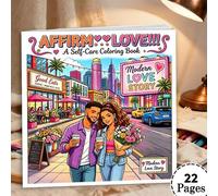 Shein 1 pieza Página para colorear de parejas de vida urbana romántica, Libro de arte de afirmación positiva - Para relajación & mindfulness, alivio del est