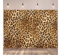 Shein 1 pieza Pancarta de fondo de fotografía con estampado de leopardo 2D - 1 pieza de diseño realista, adecuada para fiesta de cumpleaños, decoración de m