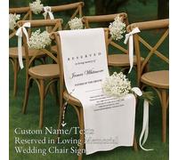 Shein 1 pieza Pancarta personalizada "En memoria amorosa" para silla de boda y placa conmemorativa, nombre/texto personalizable, recordando a los seres quer