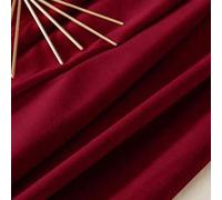 Shein 1 pieza Panel de cortina de terciopelo, estilo nórdico moderno, burdeos, opaco para sala de estar, dormitorio, balcón