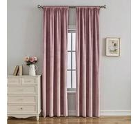 Shein 1 pieza Panel de cortina de terciopelo, estilo nórdico moderno, rosa pálido, opaco, para sala de estar, dormitorio, balcón