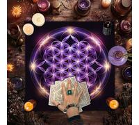 Shein 1 pieza Paño de altar de constelación de tarot místico con estampado de sublimación HD de naturaleza celestial, lavable a máquina para fiestas en vari