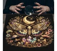 Shein 1 pieza Paño de altar de tarot celestial con diseño de mariposa mística, paño brujesco para lecturas de tarot, ceremonias de fases lunares, espacios d
