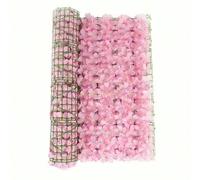 Shein 1 pieza Pantalla de pared de flores de hiedra artificial elegante, decoración de valla de seto de flores de hortensias artificiales, telón de fondo de