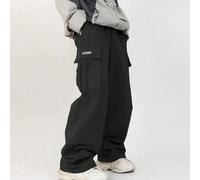 Shein 1 pieza Pantalón cargo de pierna recta con bolsillo y decoración de letras con cierre de gancho y bucle, informal y deportivo para niños preadolescent