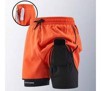 Shein 1 pieza Pantalones cortos para hombre, deportes al aire libre, , transpirables, de secado rápido y estampados, apropiados para primavera y verano, act