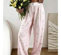 Shein 1 pieza Pantalones de salón de pierna ancha con cintura elástica y rayas para mujer