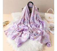 Shein 1 pieza Pañuelo con estampado floral, elegante hijab protector solar para exteriores, romántico para usar al aire libre y de viaje como bandana, diade