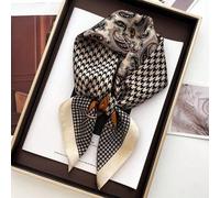 Shein 1 pieza Pañuelo cuadrado de 70*70cm de satén con estampado para mujer, pañuelo para la cabeza, bufanda, chal, envoltorio para el cuello, hijab para ve