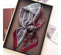 Shein 1 pieza Pañuelo cuadrado de 70*70cm de satén con estampado para mujer, pañuelo para la cabeza, bufanda, chal, envoltorio para el cuello, hijab para ve