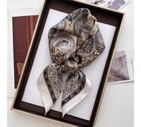 Shein 1 pieza Pañuelo cuadrado de 70*70cm de satén con estampado para mujer, pañuelo para la cabeza, bufanda, chal, envoltorio para el cuello, hijab para ve