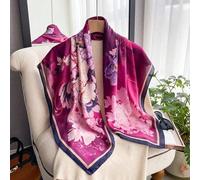 Shein 1 pieza Pañuelo cuadrado de 90cm con estampado floral elegante para mujeres, adecuado para uso casual, moda callejera, diadema, chal resistente al vie