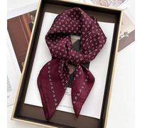 Shein 1 pieza Pañuelo cuadrado de satén para mujer, pañuelo estampado para bolso, diadema, chal de moda, bufanda para el cuello, hijab para vestido