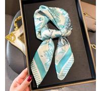 Shein 1 pieza Pañuelo cuadrado de seda sintética con estampado elegante/vintage para mujer, pañuelo de cuello, chal, velo ligero y cómodo para mujer, hijab,