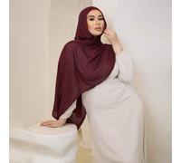 Shein 1 pieza Pañuelo de cabeza de unicolor de viscosa para mujer, diadema ancha y suave, pañuelo/hijab versátil para protección solar, adecuado para uso di
