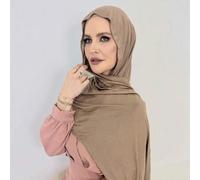 Shein 1 pieza Pañuelo de cabeza de unicolor suave, Hijab de mezcla de viscosa, Pañuelo para oración musulmana