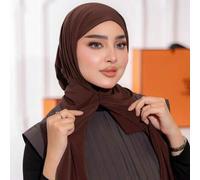 Shein 1 pieza Pañuelo-gorro deportivo de mujer con cierre de hebilla, moda casual elegante, pañuelo instantáneo musulmán, adecuado para todo el año, vida di