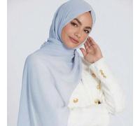 Shein 1 pieza Pañuelo para la cabeza de gasa con perlas falsas en color liso suave, perfecto para uso diario como diadema, hijab suave para mujeres con abay