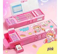 Shein 1 pieza Papelería multifunción P con candado de contraseña, estuche de bolígrafo de alta tecnología con doble capa automática, regalo sorpresa para ni