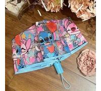 Shein 1 pieza Paraguas plegable automático de Mickey Mouse, parasol para días lluviosos y soleados, diseño de dibujos animados en blanco y negro de Mickey,