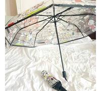 Shein 1 pieza Paraguas plegable con estampado de Snoopy, paraguas transparente lindo para mujeres/niñas, diseño adorable con estampado de Snoopy por todas p