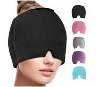 Shein 1 pieza Parche de gel de 17*22 cm de una sola capa - Gorro elástico y calmante para terapia de calor y frío para aliviar dolores de cabeza, sin necesi