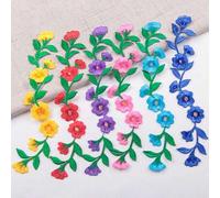 Shein 1 pieza Parche termoadhesivo con forma de flor de magnolia, pieza de tela decorativa DIY para prendas, accesorio de costura y manualidades