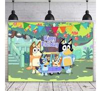 Shein 1 pieza Patrulla Canina azul Telón de fondo para fotografía, decoración de fiesta de cumpleaños, cartel de decoración, accesorios fotográficos, tela d