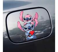 Shein 1 pieza Pegatina corporal de coche de dibujos animados de Disney, pegatina de tapa de aceite de ángel de puntada, pegatinas de decoración de automóvil