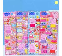 Shein 1 pieza Pegatina de burbuja 3D de Peppa Pig, pegatina de juego recargable, mejor regalo de vacaciones para buenos amigos, decoración de ambiente de fi