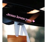 Shein 1 pieza Pegatina de coche "Jesús te ama", Calcomanía para conducir, Pegatina para espejo retrovisor