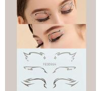 Shein 1 pieza Pegatina de delineador de ojos tatuaje de gelatina metálica 3D, pegatina para la cara