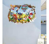 Shein 1 pieza Pegatina de pared con diseño de Paw Patrol, pegatina de PVC resistente al agua y autoadhesiva para puerta de vidrio, dormitorio, ideal para de