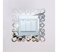 Shein 1 pieza Pegatina de pared con espejo de patrón geométrico para interruptor, pegatinas, vinilos decorativos para decoración del hogar, artículos de dec