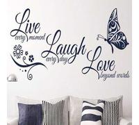 Shein 1 pieza Pegatina de pared con mariposa hermosa y palabras inspiradoras, vinilos extraíbles para decoración del hogar en dormitorio y sala de estar par