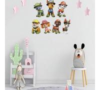 Shein 1 Pieza Pegatina de pared con tema de Paw Patrol, pegatina de PVC resistente al agua y autoadhesiva para puerta de vidrio, dormitorio y pared, súper g