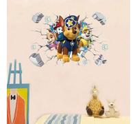Shein 1 pieza Pegatina de pared con tema de Paw Patrol, pegatina de PVC resistente al agua y autoadhesiva para puerta de vidrio, dormitorio y pared, pegatin