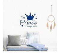 Shein 1 pieza Pegatina de pared de corona de princesa azul, adhesivo decorativo para dormitorio de niñas, adecuado para decoración de guardería, baby shower