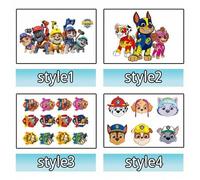 Shein 1 pieza Pegatina de pared de dibujos animados con tema de Paw Patrol, con coche de dibujos animados, cachorro, cachorro haciendo surf, pegatina de PVC