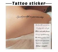 Shein 1 pieza Pegatina de tatuaje de frase en inglés de moda en negro, resistente al agua y al sudor, adecuado para individuos, estilo de boceto