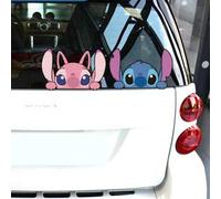 Shein 1 pieza Pegatina decorativa de Stitch de Disney, Ángel, dibujos animados, Baby Groot, Stitch, para caja de almacenamiento, motocicleta eléctrica, coch
