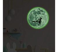 Shein 1 pieza Pegatina luminosa decorativa con diseño de bruja, gato y elementos de Halloween, adecuada para decorar el hogar, habitación, casa embrujada y