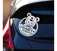 Shein 1 pieza Pegatina reflectante de bebé en carro de dibujos animados, estilo "Bebé a bordo", autoadhesiva para todos los autos de viaje