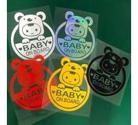 Shein 1 pieza Pegatina reflectante para carro con lindo diseño de bebé de dibujos animados a bordo