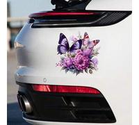 Shein 1 pieza Pegatinas con diseño elegante de flor rosa y mariposa para dar un toque de clase a tu auto. Diseño creativo y divertido. Pegatinas para auto,