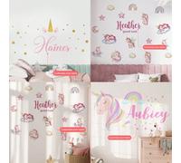 Shein 1 pieza Pegatinas de pared de unicornio arcoíris de dibujos animados de 30*120cm/11.81*47.24in para sala de estar, dormitorio, decoración extraíble de