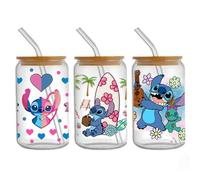 Shein 1 pieza, Pegatinas de taza de agua de Disney Stitch, pegatinas de marcador, pegatinas lindas, baratas, decoración de habitación, decoración de habitac